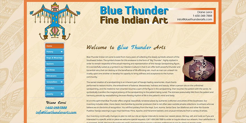 Blue Thunder Arts wanted a clean, easy to read website to showcase their high end art. They got it.